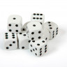 Набор из 10 кубиков D6, 16мм, белый с черными точками в блистере