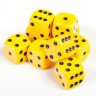 Набор из 10 кубиков D6, 16мм, желтый с черными точками в блистере