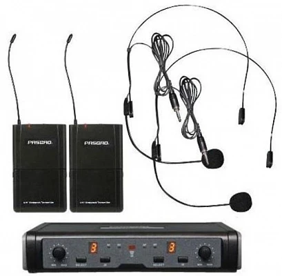 Pasgao PAW266/PBT-172/PH90 радиосистема с 2-мя головными микрофонами