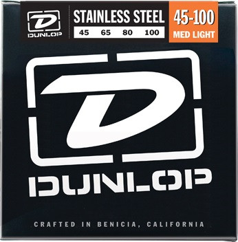 DUNLOP DBS Stainless Steel Bass Med Light 45-100 струны для 4-струнной бас-гитары
