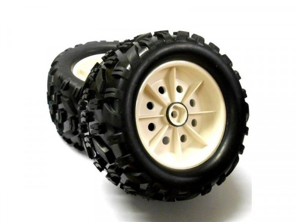 Колеса в сборе на белых дисках для бензиновых автомоделей Smartech 23СС 2WD масштаба 1/5