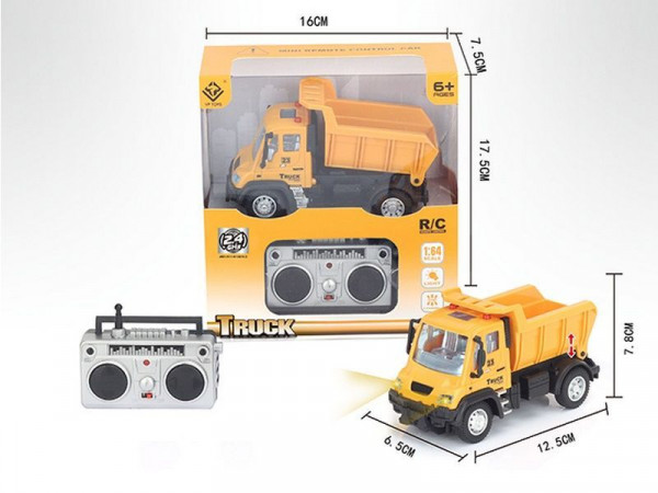 Р/У Самосвал малый желтый YP Toys 6163J3, 13 см, свет, 2.4G 1/64 RTR