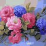 Картина по номерам 15х20 ГОРТЕНЗИИ С РОЗАМИ (19 цветов)