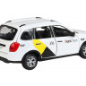 Машина "АВТОПАНОРАМА" Яндекс.Такси LADA GRANTA CROSS, белый, 1/24, свет, звук, в/к 24,5*12,5*10,5см