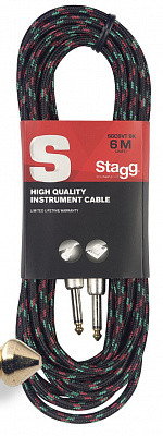 STAGG SGC6VT BK - "твидовый" гитарный кабель Jack-Jack, PRO -разъемы, 6 м