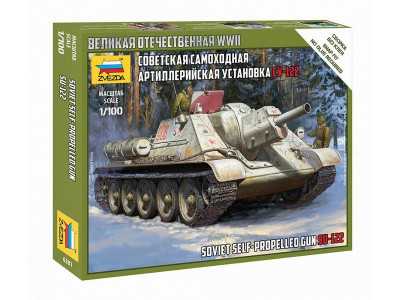 Сборная модель ZVEZDA Советская самоходная артиллерийская установка Су-122, 1/100