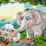 Набор юного художника 20х30 Слоны в джунглях (16 цветов)