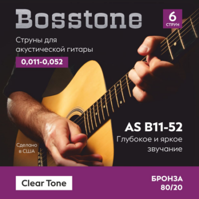 Bosstone Clear Tone AS B11-52 Струны для акустической гитары 0.010-0.047