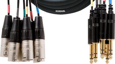 Мультикор Cordial CML 8-0 MV 3 C 8xXLR male/8xджек стерео 6,3 мм, 3м