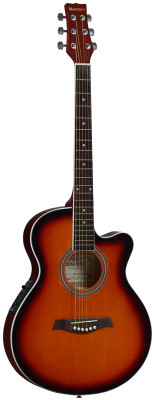 Гитара электроакустическая с эквалайзером MARTINEZ SW-024 HC SB 2-х тональный санбёрст