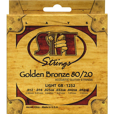 Струны для акустической гитары SIT GB1252 GOLDEN BRONZE Light (12-16-25-32-42-52) легкого натяжения