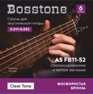Bosstone Clear Tone AS FB11-52 Струны для акустической гитары 0.011-0.052
