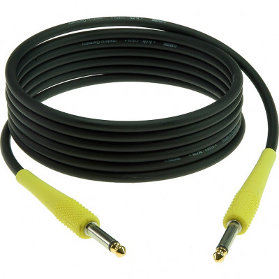 KLOTZ KIKC6.0PP5 готовый инструментальный кабель, чёрн., прямые разъёмы KLOTZ Mono Jack (жёлтого цвета), дл. 6 м