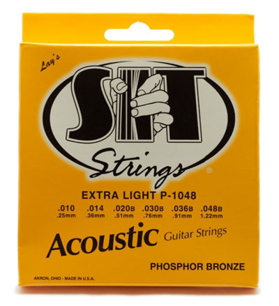 Струны для акустической гитары SIT P1048 PHOSPHOR BRONZE Extra Light (10-14-20-30-36-48) экстра легкого натяжения