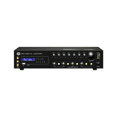SHOW MPA-120RS трансляционная система 120 Вт DC24в, 25/70/100В, mp3-плеер, 4mic\line+AUX, 4 зоны