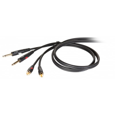 Die HARD DHG535LU3 - профессиональный аудио кабель, 2х джек моно 6.3мм <-> 2х RCA 3 м