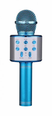 Беспроводной микрофон FunAudio G-800 Blue поддержка файлов MP3 WMA, рабочее время 5-8 часов голубого цвета