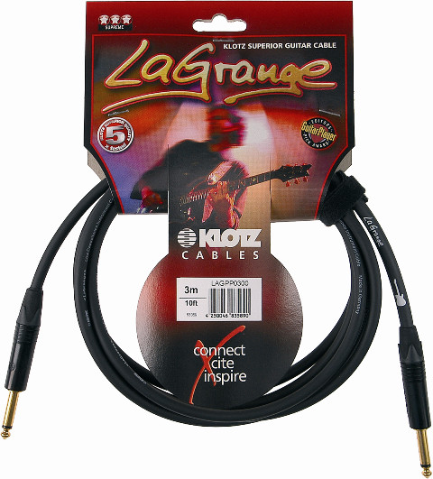 KLOTZ LAGPP0450 готовый инструментальный кабель серия 'La Grange' GY107, длина 4.5м, моно Jack Neutrik - моно Jack Neutrik(конта
