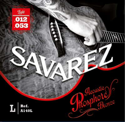 Струны для акустических гитар SAVAREZ A140L Acoustic F. Bronze (12-16-24-32-42-53) легкого натяжения