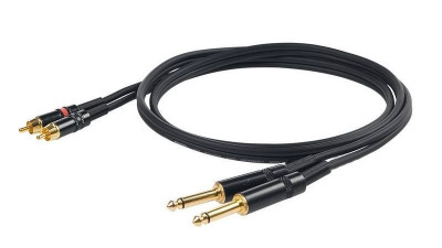 Proel CHLP310LU15 - сценический кабель, 6,3 х 2 джек моно <-> 2х RCA male - 1.5м