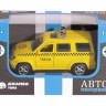 Машина "АВТОПАНОРАМА" "Такси", желтый, 1/50, инерция, в/к 12*7*5,5 см