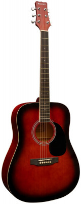 Акустическая гитара MARTINEZ FAW-702 TWRS красный санбёрст