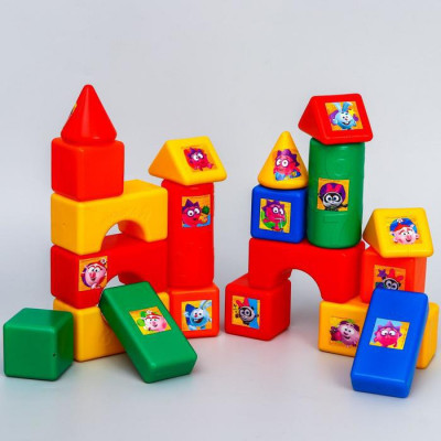 Набор цветных кубиков "Крош и Ёжик", 60 элементов, Смешарики, кубик 6 х 6 см