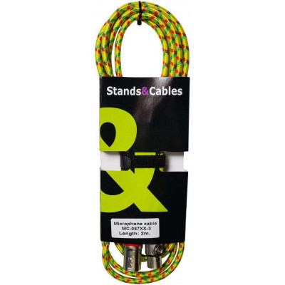 Микрофонный кабель STANDS & CABLES MC-087XX-3, XLR мама XLR папа, 3 м