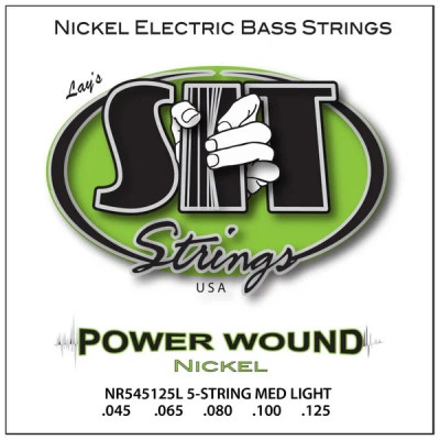 Струны для 5-струнной бас-гитары SIT NR545125L, Powerwound Nickel Light, 45-125