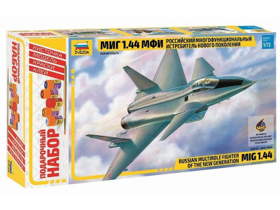 Сборная модель ZVEZDA Российский истребитель нового поколения МиГ 1.44 МФИ, подарочный набор, 1/72