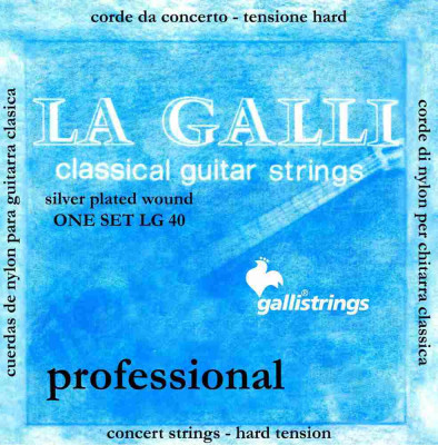 Комплект струн для классической гитары GALLI STRINGS LG40 натяжение Hard
