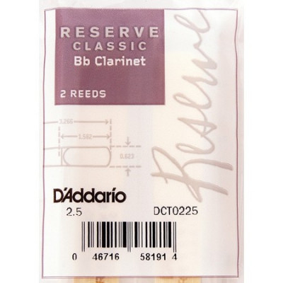 RICO DCT0225 Reserve Classic трости для кларнета Bb №2,5 2 шт