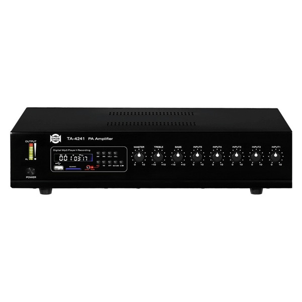SHOW TA-4241 трансляционная система 240 Вт 25/70/100В, 4Line/mic+2AUX, MP3 плеер пишущий