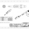 Amphenol TS3P - 1/4” (6.35мм) стерео штекер, кабельный зажим Jaws