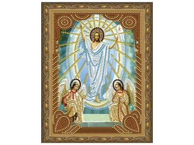 Алмазная 5D мозаика с нанесенной рамкой 20х30 ВОСКРЕСЕНИЕ ХРИСТОВО (7 цветов)