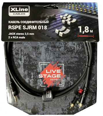 Кабель специальный Xline Cables RSPE SJRM018 JACK stereo 3.5 mm-2xRCA male 1,8 м