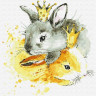 Картина по номерам 30х30 Королевские зайцы (19 цветов)
