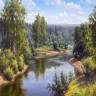 Картина по номерам 40х50 Прищепа. Проточная река (29 цветов)