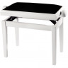 Банкетка для пианино GEWA Deluxe White High Gloss Black Cover  белая глянцевая с черным сиденьем